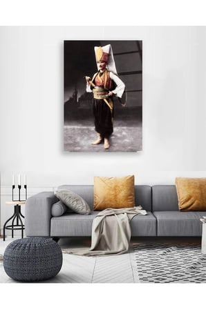 Atatürk Yeniçeri Kıyafetiyle Cam Tablo