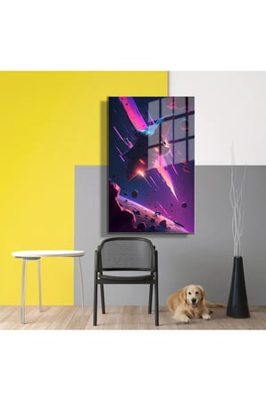 Space/Uzay Yapay Zeka Özel Tasarım Cam Tablo Ofis, Mutfak Çocuk Odası, Salon 55