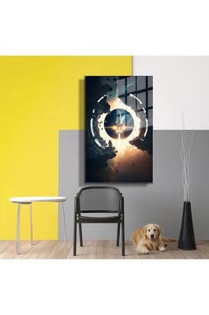 Space/Uzay Yapay Zeka Özel Tasarım Cam Tablo Ofis, Mutfak Çocuk Odası, Salon 117