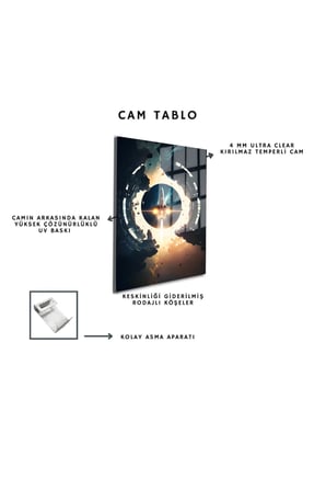 Space/Uzay Yapay Zeka Özel Tasarım Cam Tablo Ofis, Mutfak Çocuk Odası, Salon 117