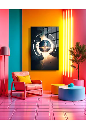 Space/Uzay Yapay Zeka Özel Tasarım Cam Tablo Ofis, Mutfak Çocuk Odası, Salon 117