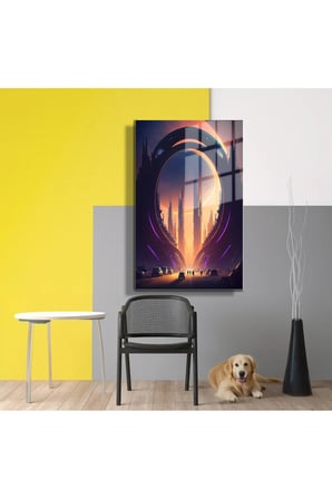 Space/Uzay Yapay Zeka Özel Tasarım Cam Tablo Ofis, Mutfak Çocuk Odası, Salon 169