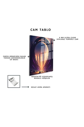 Space/Uzay Yapay Zeka Özel Tasarım Cam Tablo Ofis, Mutfak Çocuk Odası, Salon 169