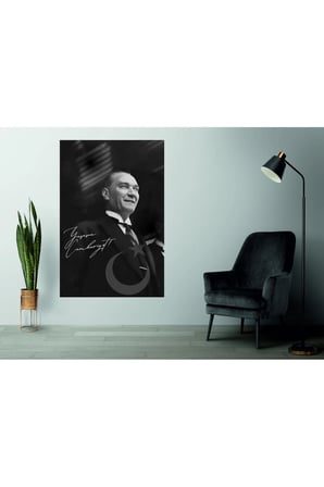 GAZİ MUSTAFA KEMAL ATATÜRK TABLOSU TEMPERLİ CAM ÜZERİNE SEVGİLİNİZE YILBAŞI HEDİYE