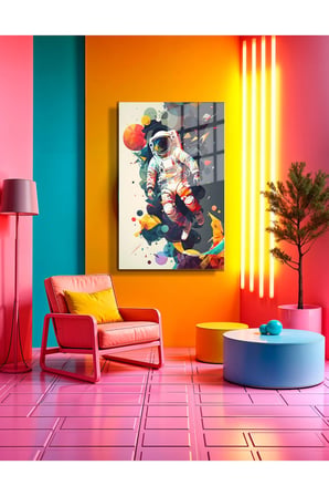 Space/Uzay Yapay Zeka Özel Tasarım Cam Tablo Ofis, Mutfak Çocuk Odası, Salon 91