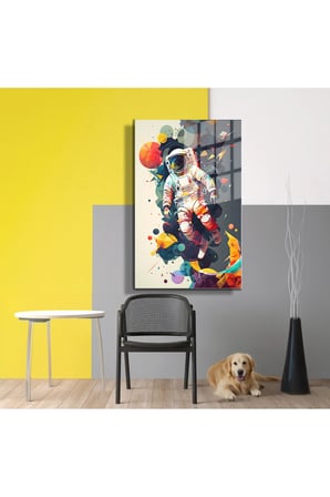 Space/Uzay Yapay Zeka Özel Tasarım Cam Tablo Ofis, Mutfak Çocuk Odası, Salon 91