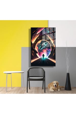 Space/Uzay Yapay Zeka Özel Tasarım Cam Tablo Ofis, Mutfak Çocuk Odası, Salon 111