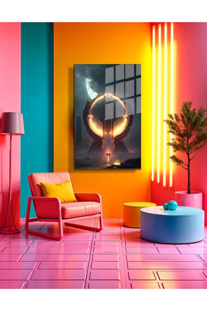 Space/Uzay Yapay Zeka Özel Tasarım Cam Tablo Ofis, Mutfak Çocuk Odası, Salon 172