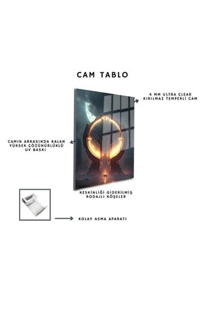 Space/Uzay Yapay Zeka Özel Tasarım Cam Tablo Ofis, Mutfak Çocuk Odası, Salon 172