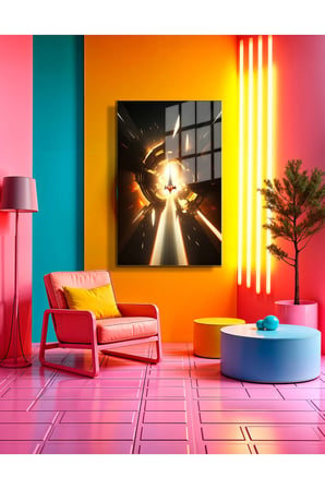 Space/Uzay Yapay Zeka Özel Tasarım Cam Tablo Ofis, Mutfak Çocuk Odası, Salon 80