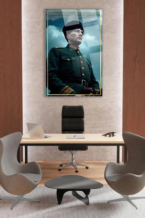 ATATÜRK KIRILMAZ LÜKS CAM TABLO EV OFİS İŞ YERİ HEDİRYESİ TEMPERLİ CAM TABLO