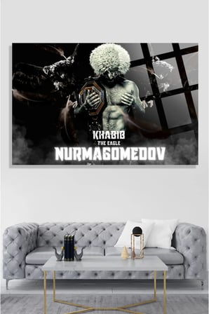 Khabib Habib Nurmagomedov 4mm Kırılmaz Temperli Yüksek Çözünürlüklü Cam Tablo
