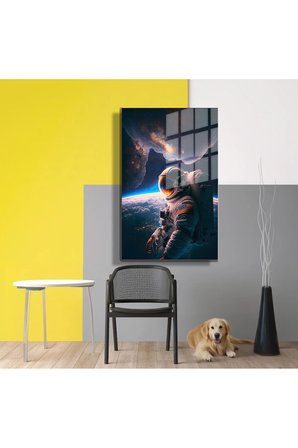 Space/Uzay Yapay Zeka Özel Tasarım Cam Tablo Ofis, Mutfak Çocuk Odası, Salon 85