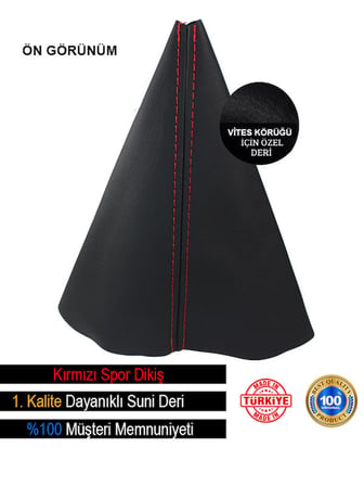 Opel İnsignia Siyah Deri Özel Tasarım Kırmızı Spor Dikiş Vites Körüğü
