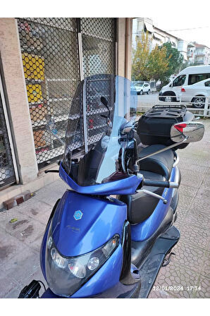 MOTOCAM Piaggio Beverly 250 Siperlik Ön Cam 2005 2007 Model 53cm Açıkfüme Renkli 4mm UZUN CAM