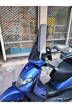 MOTOCAM Piaggio Beverly 250 Siperlik Ön Cam 2005 2007 Model 53cm Açıkfüme Renkli 4mm UZUN CAM