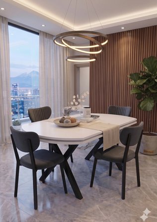 Nova Serisi Modern Yemek Masası Takımı - 4 Kişilik Salon & Mutfak Seti - Renk Seçenekli