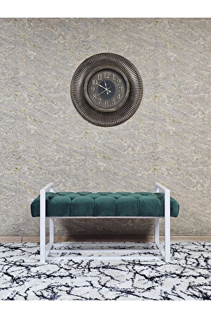 Beyaz Boyalı Metal 80 cm Puf Bench - Antre Puf - Hol Bench - Puf - Oturak - Bench Yeşil Renk 90 x 45 Boyut/Ebat
