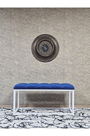 Beyaz Boyalı Diktörtgen 100 cm x 40 cm Oturak Puf - Bench - Makyaj Oturağı - Oturak Mavi Renk 100 x 40 Boyut/Ebat