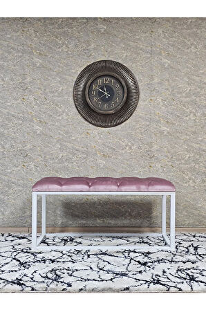 Beyaz Boyalı Diktörtgen 100 cm x 40 cm Oturak Puf - Bench - Makyaj Oturağı - Oturak Pembe Renk 100 x 40 Boyut/Ebat