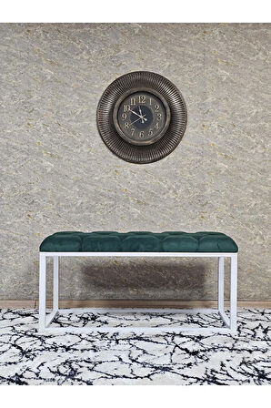 Beyaz Boyalı Diktörtgen 100 cm x 40 cm Oturak Puf - Bench - Makyaj Oturağı - Oturak Yeşil Renk 100 x 40 Boyut/Ebat