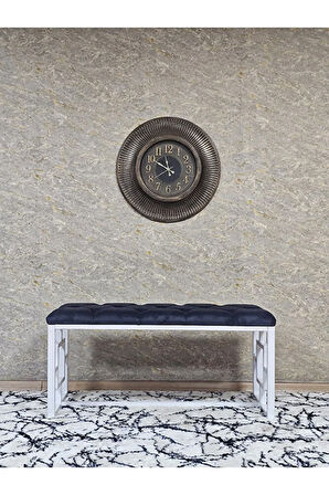 Beyaz Boyalı İçi Kareli Diktörtgen 100 cm x 40 cm Oturak Puf - Bench - Makyaj Oturağı - Oturak Füme Renk 100 x 40 Boyut/Ebat