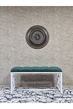 Beyaz Boyalı İçi Kareli Diktörtgen 100 cm x 40 cm Oturak Puf - Bench - Makyaj Oturağı - Oturak Yeşil Renk 100 x 40 Boyut/Ebat