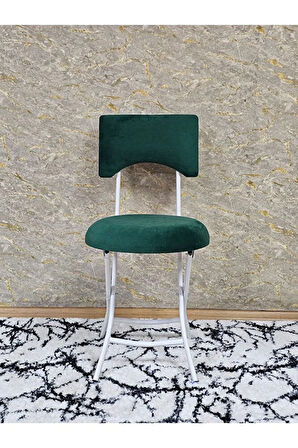 Beyaz Boyalı Katlanır Tabure - Kamp Sandalyesi - Sandalye - Mutfak Taburesi - Tabure Yeşil Renk 36 x 80 Boyut/Ebat