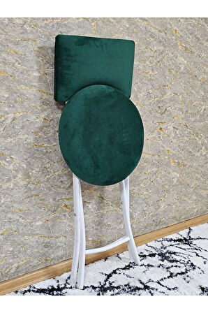 Beyaz Boyalı Katlanır Tabure - Kamp Sandalyesi - Sandalye - Mutfak Taburesi - Tabure Yeşil Renk 36 x 80 Boyut/Ebat