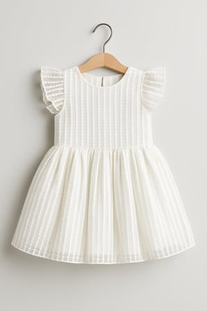 Kız Çocuk Elbise Beyaz Fırfırlı Kolsuz Detaylı Yazlık Elbise Doğum Günü Ve Partywear 3-6 Yaş