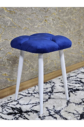 Kare Beyaz Boyalı Konik Ayaklı Tabure - Oturak - Bar Taburesi - Ayaklı Tabure Mavi Renk 33 x 48 Boyut/Ebat