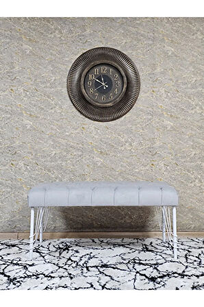 Beyaz Boyalı Tel Ayaklı 90 cm Puf Bench - Puf - Bench - Kasalı Oturak - Oturak - Yatak Ucu Puf Gri Renk 90 x 41 Boyut/Ebat