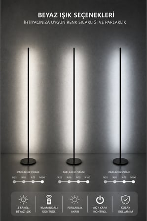 LUMINA Orjinal Beyaz 6000K Kumandalı Lambader 120 CM