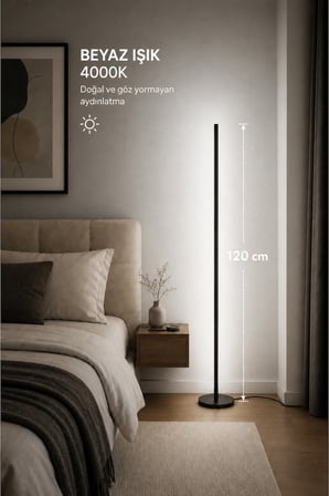 LUMINA Orjinal Beyaz 6000K Kumandalı Lambader 120 CM