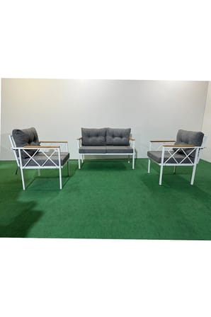 2+1+1 Beyaz profil Balkon-bahçe-kafe- Çay Seti-koltuk Takımı-oturma Grubu-ofis Koltuğu
