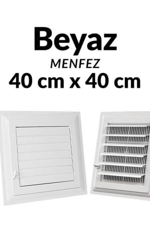 Beyaz 40 x 40 cm Havalandırma Menfezi Banyo Menfezi Wc Baca Kapağı Tuvalet Menfezi Plastik Panjur