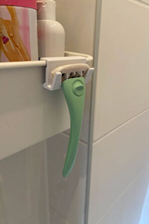 2 Adet Permatik Tutucu - Yapışkanlı Banyo Jilet/Lif Askısı Çok Amaçlı Askı