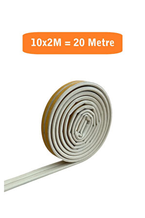 Kapı Pencere Fitili Yapışkanlı (Beyaz) Kapı Pencere Bandı Bantları 10x2 Metre= 20 Metre