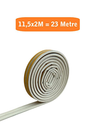 Kapı Pencere Fitili Yapışkanlı (Beyaz) Kapı Pencere Bandı Bantları 11,5x2 Metre= 23 Metre