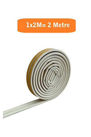 Kapı Pencere Fitili Yapışkanlı ( Beyaz) Kapı Pencere Bandı Bantları 1x2Metre=2 Metre
