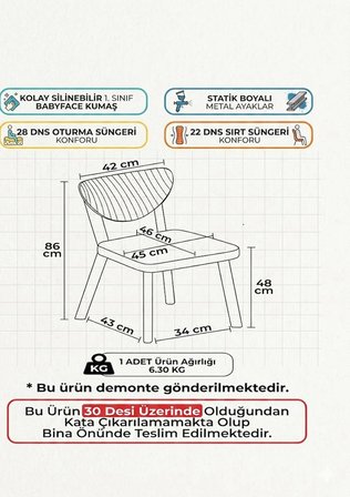  70x110 Sabit Mutfak Yemek Masası Takımı + 4 Adet Elma Sandalye
