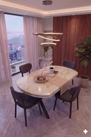 Nova Serisi Modern Yemek Masası Takımı - 4 Kişilik Salon & Mutfak Seti - Renk Seçenekli