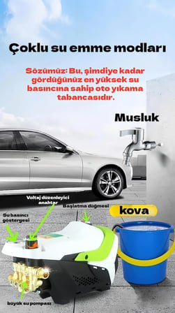 Okaoda SN-003 Endüstriyel Oto Yıkama Makinesi Ultra Yüksek Basınç Oto Yıkamacı Gücünde Profesyonel  Ayarlanabilir ve Dijital Basınç