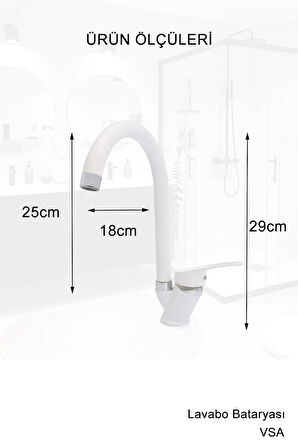 Beyaz Robot Yağmurlama Duş Seti Banyo Mutfak Lavabo Bataryası Pirinç Musluk Seti