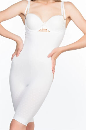 Kadın Bej Göğüs Ve Arkası Açık Tulum Korse