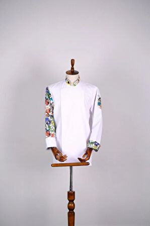 Aşçı Ceketi ithal Kumaş Desenli Unisex Çıtçıtlı Uzun Kollu Chef Aşçı Mutfak Ceketi