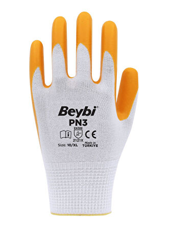 Beybi Polyester-Nitril İş Eldiveni PN3 No: 10 Sarı - 3 Çift