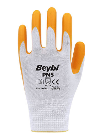 Beybi Polyester-Nitril İş Eldiveni PN5 No: 10 Sarı - 3 Çift