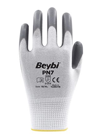 Beybi Polyester-Nitril İş Eldiveni PN72 No: 10 GRİ - 12 Çift