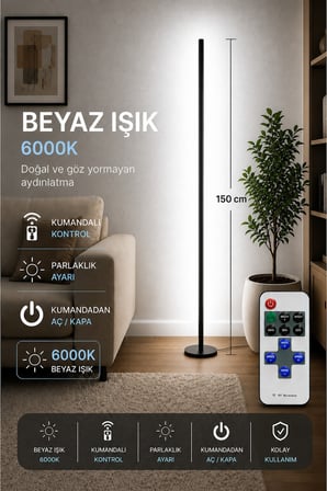 LUMINA Orjinal Beyaz 6000K Kumandalı Lambader 150 CM